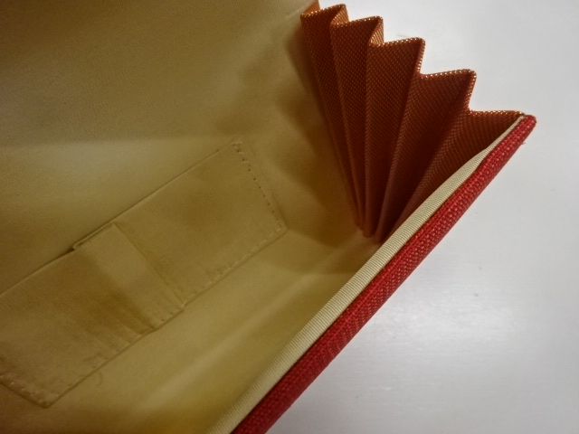  リサイクル　草花模様織出し和装バッグ